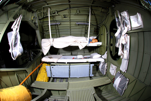 Les couchettes à bord du Catalina, permettant à l'équipage de se reposer lors des longues patrouilles. 